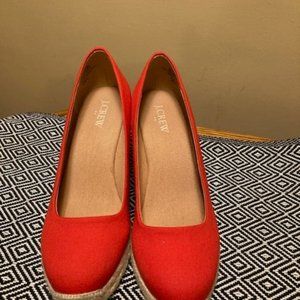 J.Crew Canvas Espadrille Wedges Size 7.5